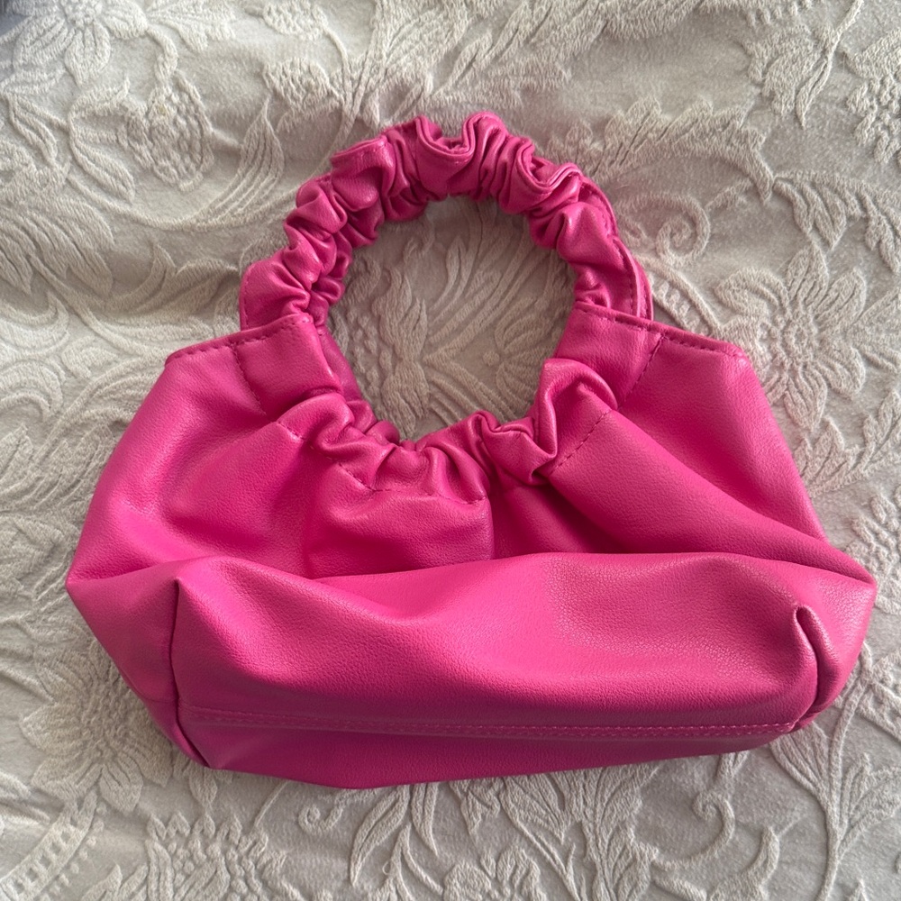 Abercrombie & Fitch Hot Pink Ruched Handle Mini Bag - Picture 4 of 5